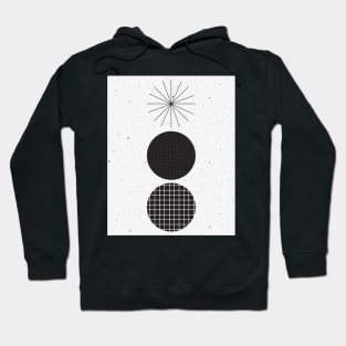 Minimalist Illustration Black White Grey Hoodie